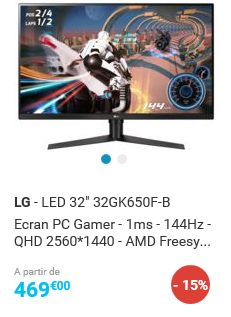 Ecran Gamer 32 pouces