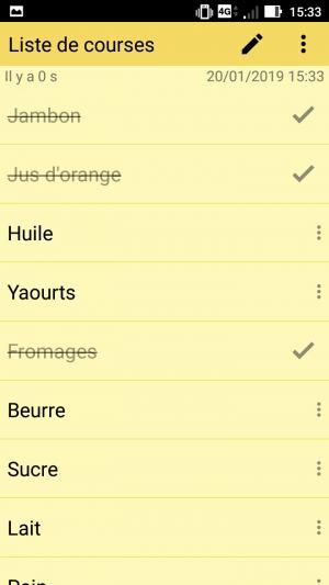 Color Note liste courses