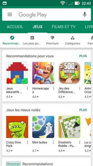 Play Store Jeux