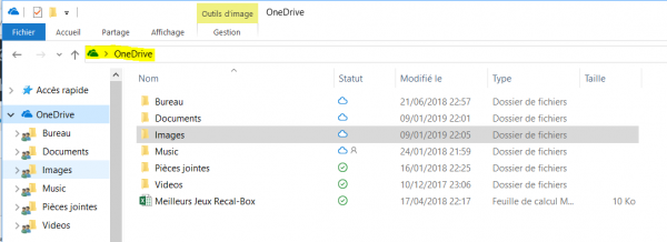 Client OneDrive explorateur